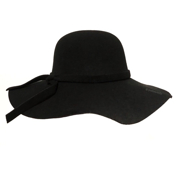 Versona Accessories - Fall Black Felt Floppy Hat